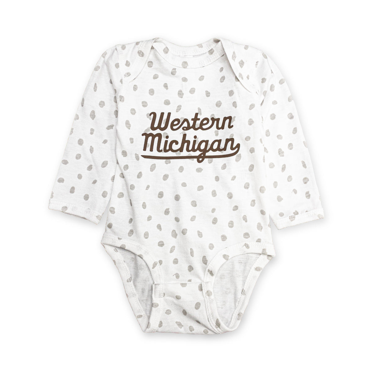 Western Michigan Spotted Long Sleeve Onesie