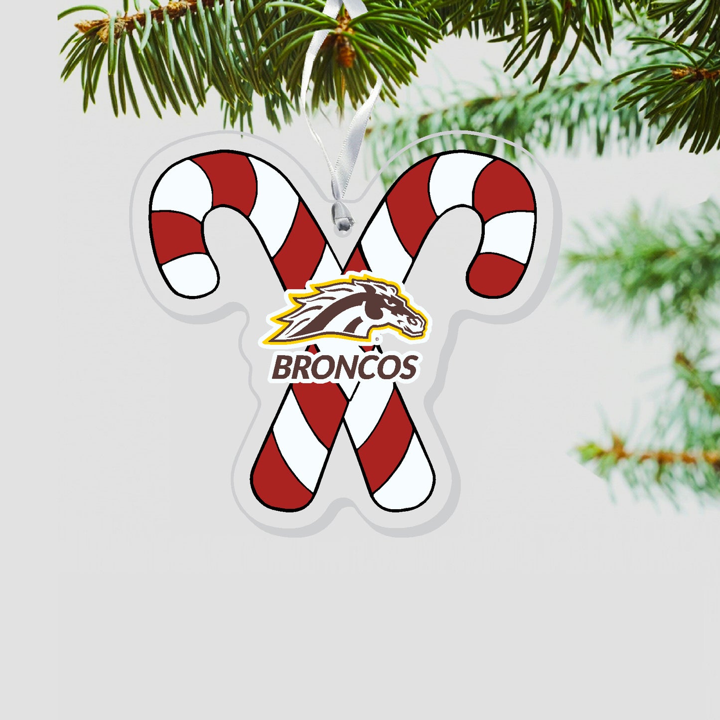 Western Michigan Candy Cane Holiday Ornament
