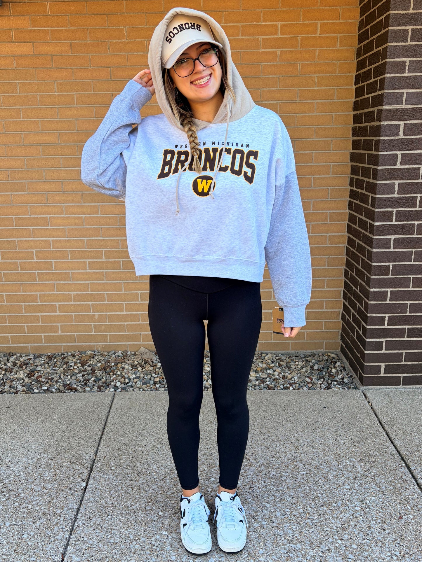 Ladies Color Block Cropped Hood