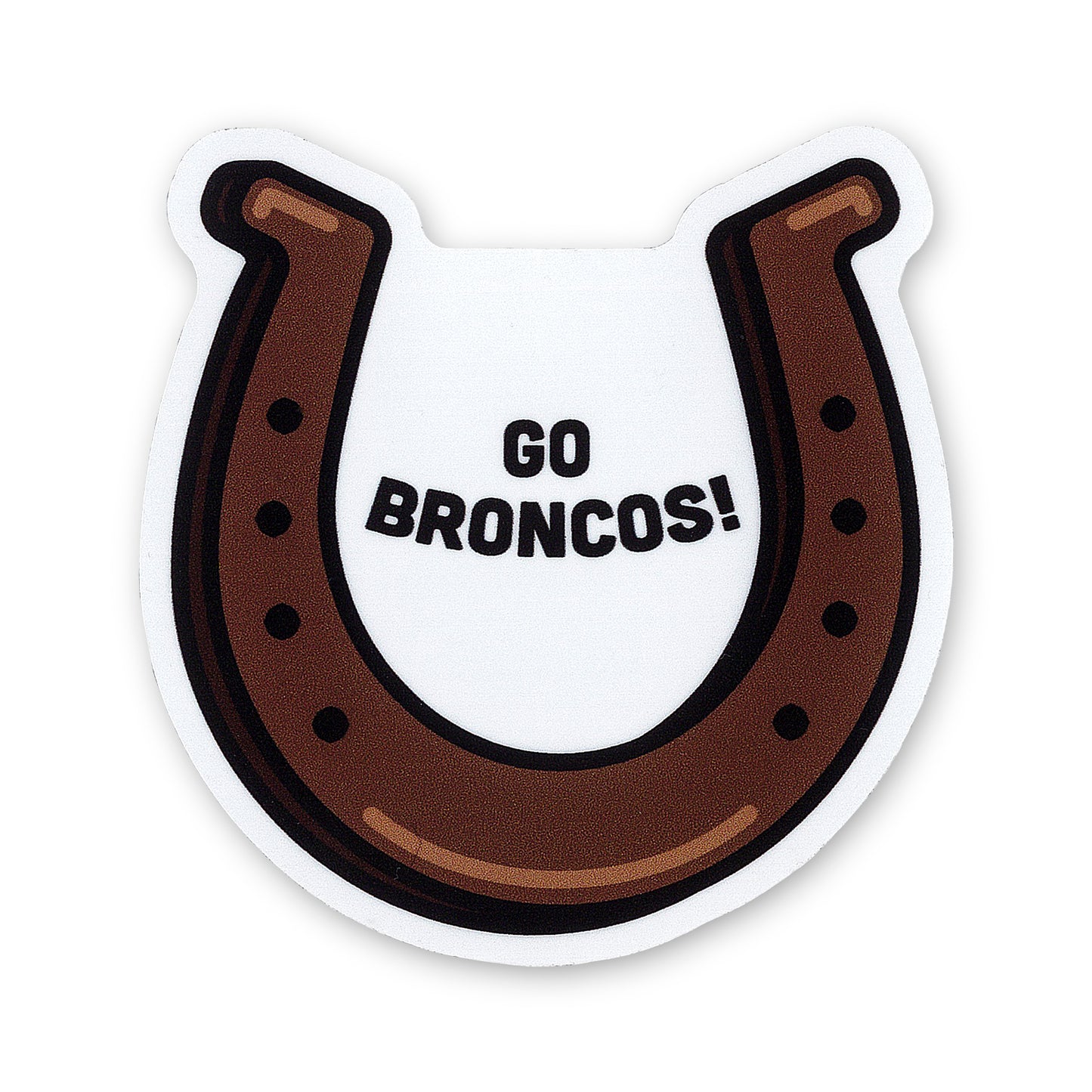 Go Broncos Horseshoe Sticker