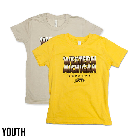 Western Michigan Bubble Fade Youth Tee