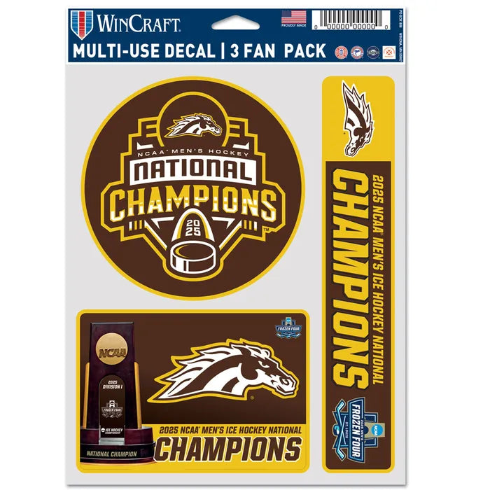 WMU Hockey National Champions Decal 3 Pack
