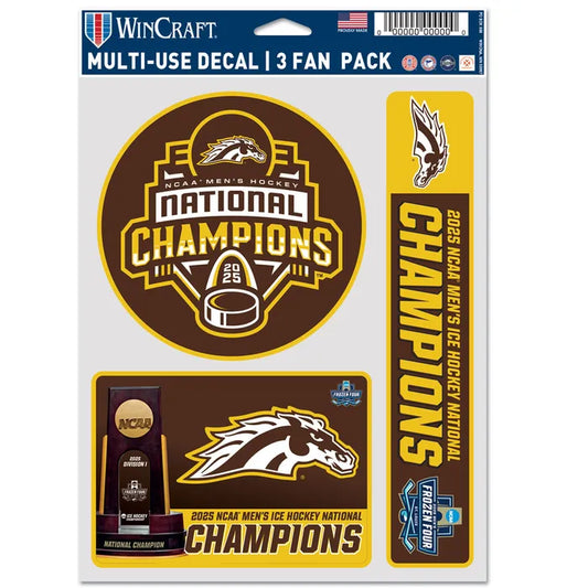 WMU Hockey National Champions Decal 3 Pack