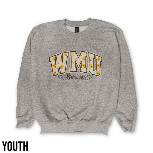 WMU Floral Toddler Crew Sweatshirt
