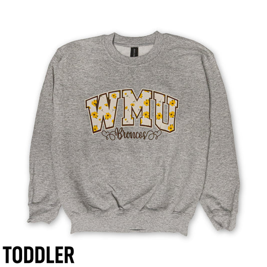 WMU Floral Toddler Crew Sweatshirt