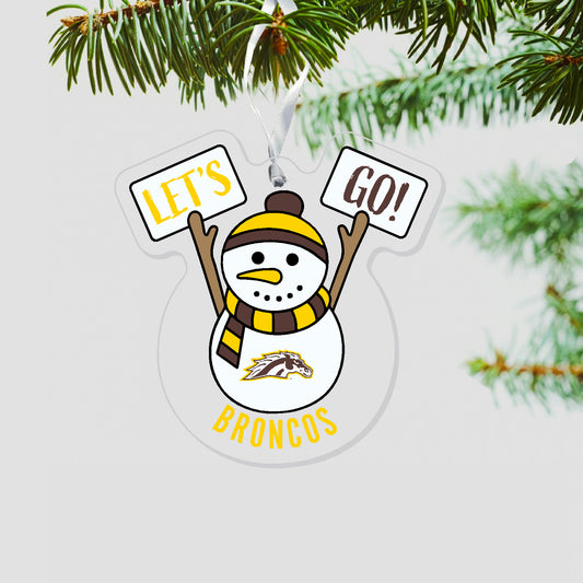 Western Michigan Snowman Holiday Ornament