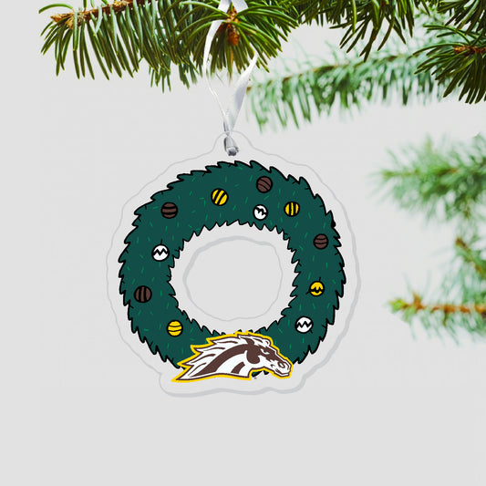 Western Michigan Wreath Holiday Ornament