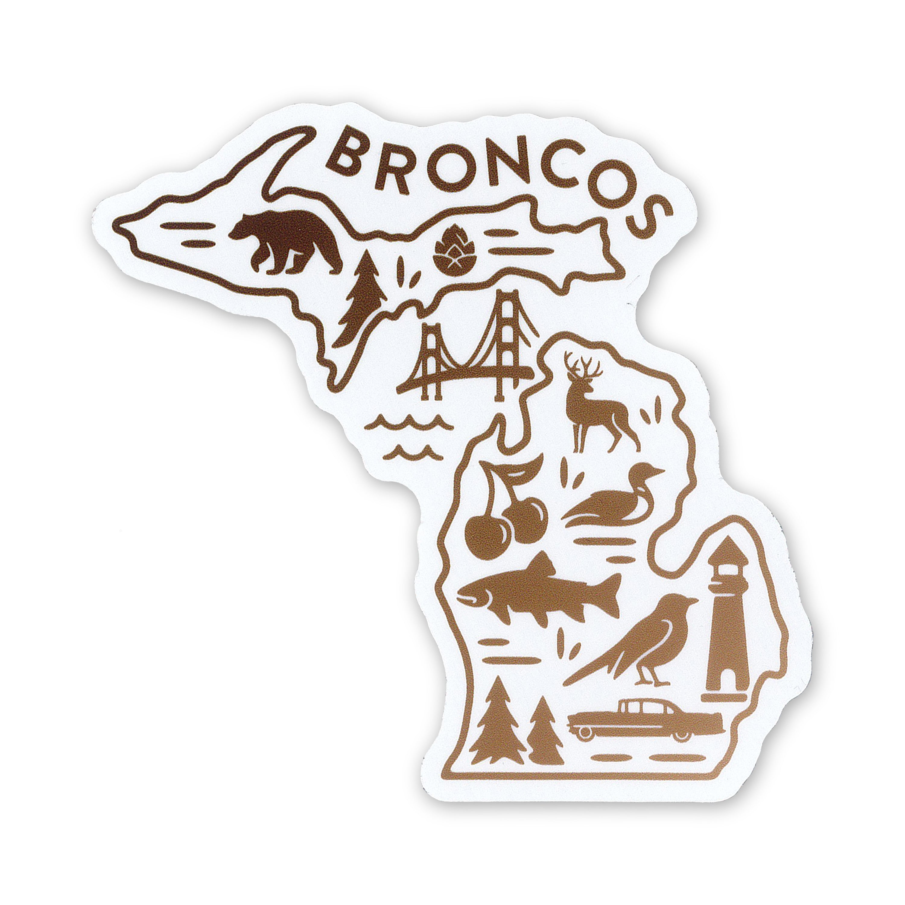 Scatter Stickers Broncos MI Scatter Sticker – The Spirit Shoppe