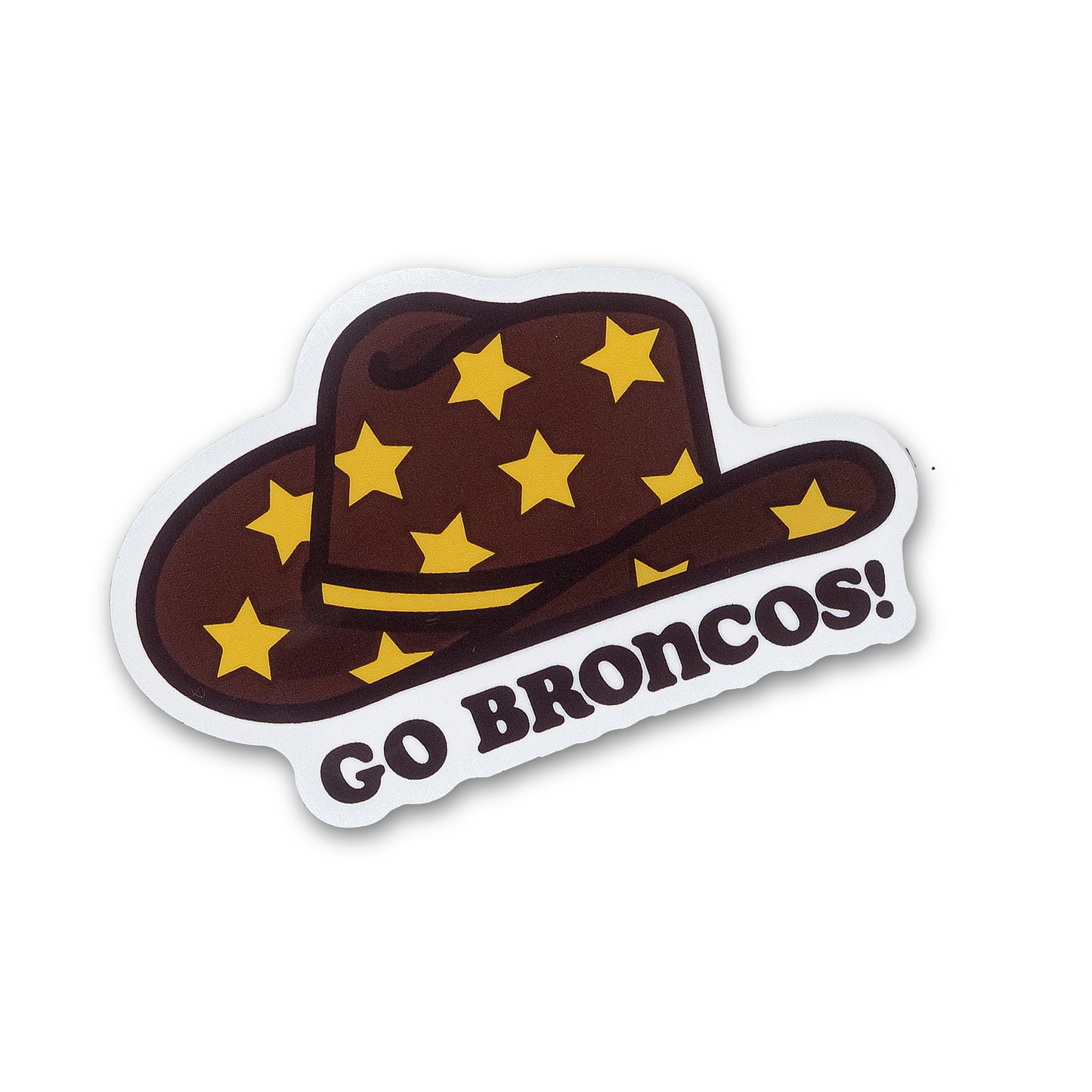 Go Broncos Cowboy Hat Sticker