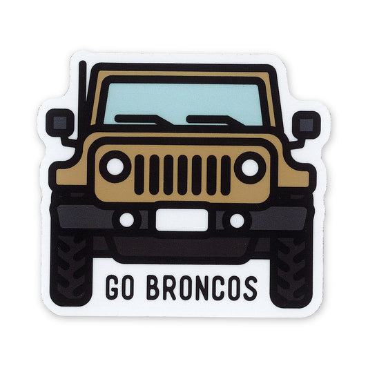 Go Broncos Jeep Sticker