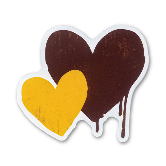 Brown & Gold Hearts Sticker
