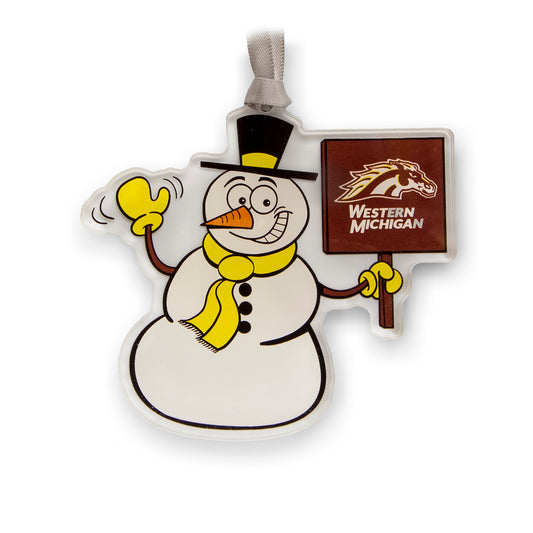 Western Michigan Snowman Holiday Ornament